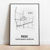 Reek city poster, A3 (30x40 cm) met lijst, plattegrond poster, woonplaatsposter, woonposter