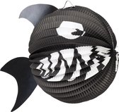 Boland Lampion Haai Junior 22 Cm Papier Zwart/wit