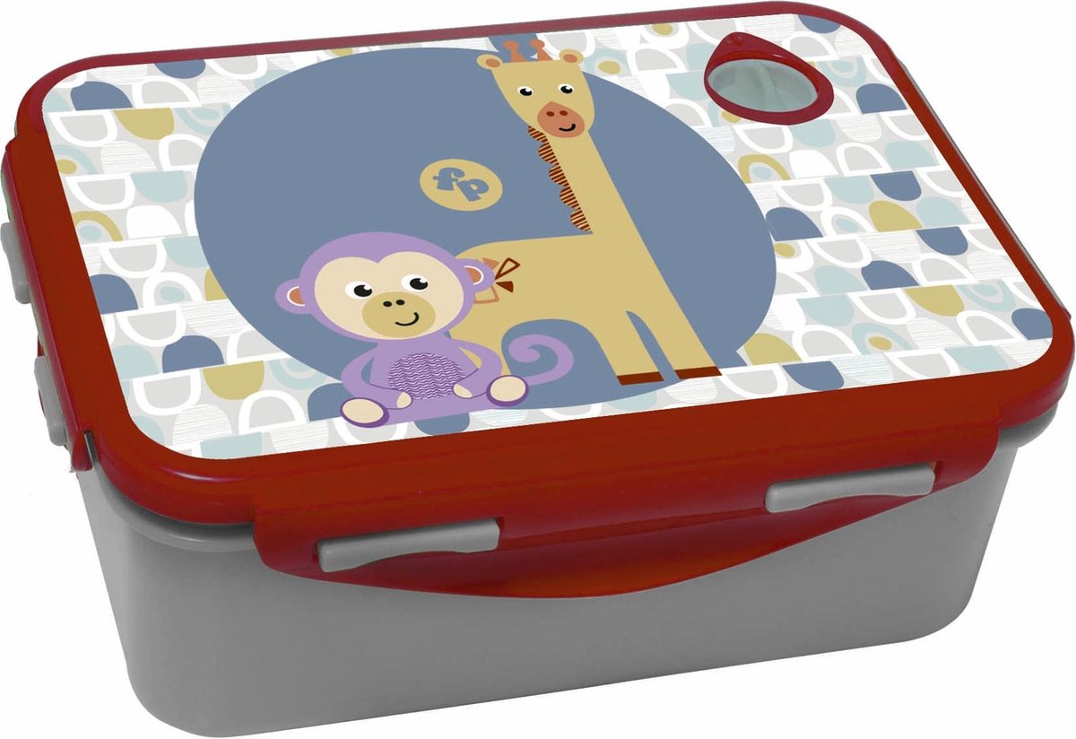 Giovas Broodtrommel Fisher Price Aap En Giraffe Grijs/bruin