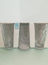set van glazen - 3 stuks - met grote bubbeltjes in het glas