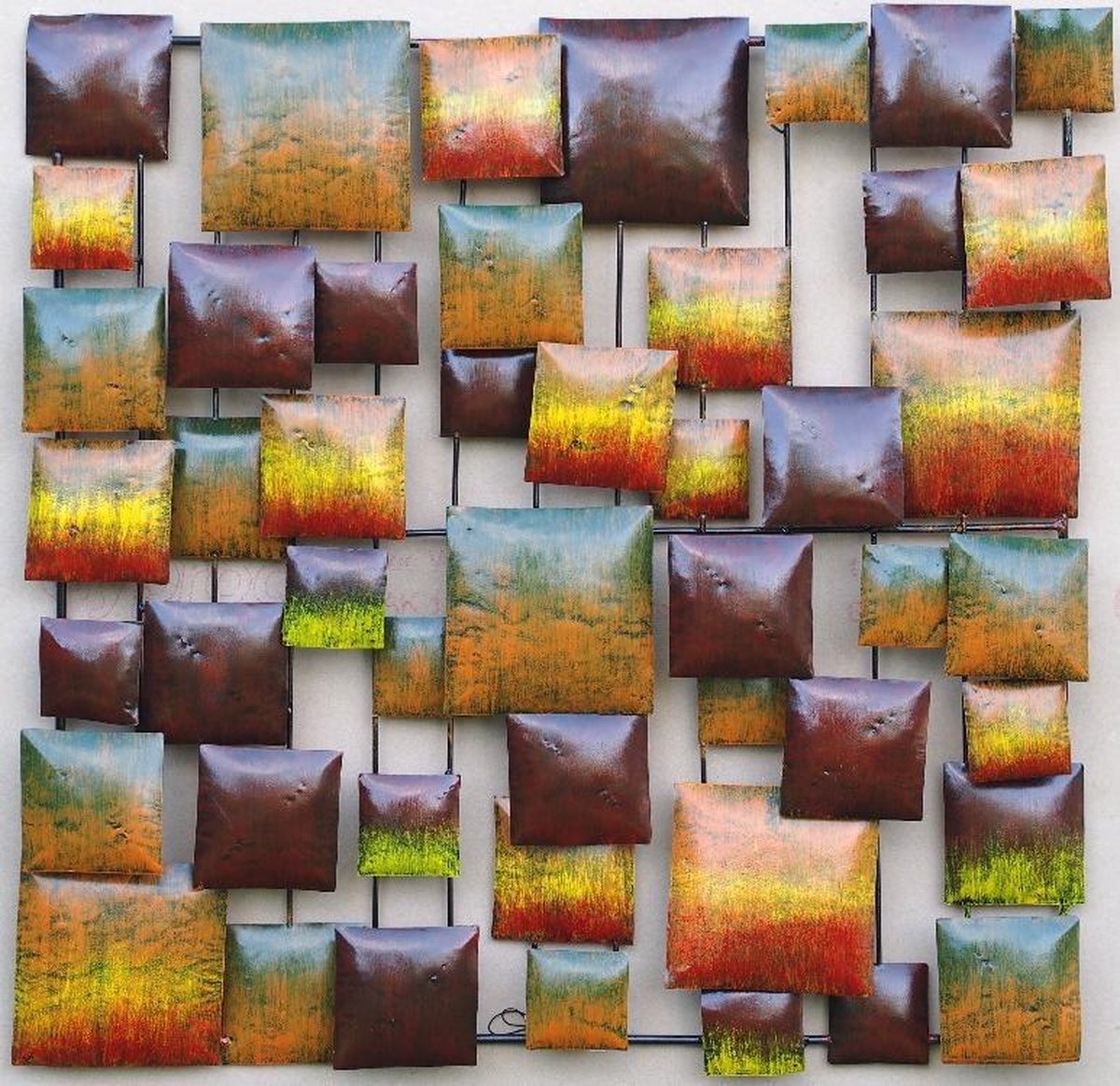 Wanddecoratie - Muurdeco "squares" - 70 cm hoog