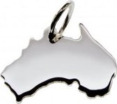 Zilveren Landkaart Australië ketting hanger