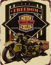 Vintage bord 20x25 cm Freedom Motorcycles