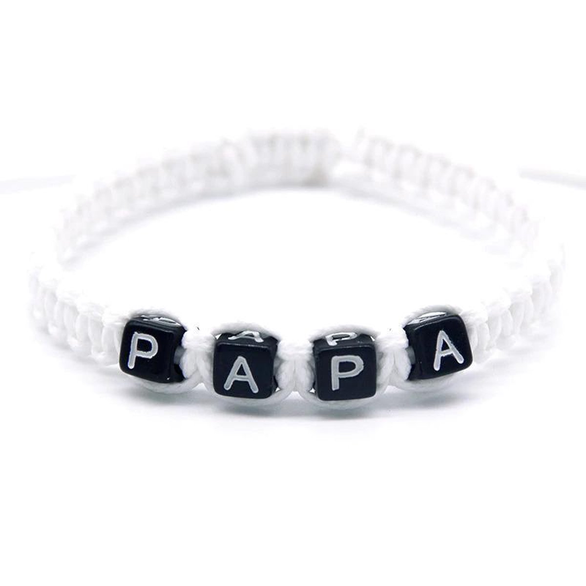 Heren Armband Papa - Wit - Vaderdag Kados - Vader Cadeautjes - Papa Cadeau Voor Mannen - Vaderdag