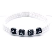 Papa Armband - Wit - Vaderdag Kados - Vader Cadeautjes - Valentijnsdag voor Mannen - Valentijn Cadeautje voor Hem - Valentijn Cadeautje Vrouw