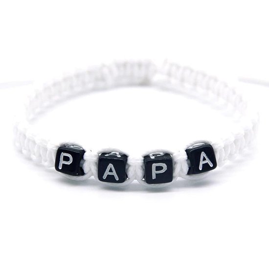 Heren Armband Papa - Wit - Vaderdag Kados - Vader Cadeautjes - Cadeau voor Man