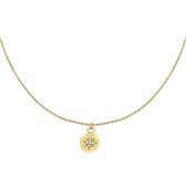 Yehwang Ketting hammered star strass goud