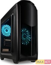 Midi-Tower Pc-Behuizing Kolink Aviator M Zwart 2 VoorgeÃ¯nstalleerde Led-Ventilators Zijvenster Stoffilter Geschikt Voor Aio-Waterkoeling