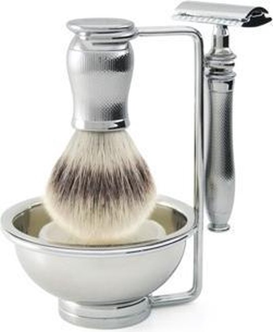 Scheerset Chatsworth Safety Razor Fibre barley chrome bol