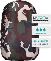 Leger Motief Improv Backpack Rain Cover Army 30l/35l - Regenhoes - Flightbag voor rugzak - 30 liter tot 35 liter - Leger Motief - Schoolrugzak