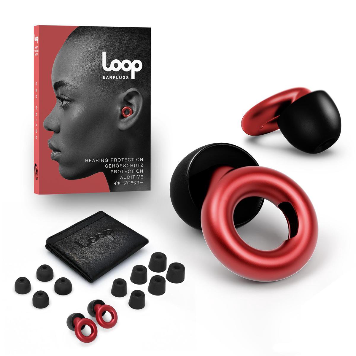 Loop oordopjes - Gehoorbescherming volwassenen - Muziek, rust, motorrijden & meer - Rood - Loop