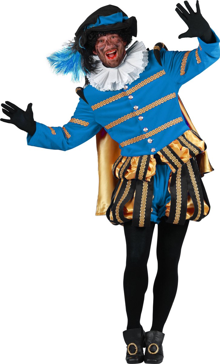 Piet Albufeira Kostuum Zwart/Turquoise - Maat XL