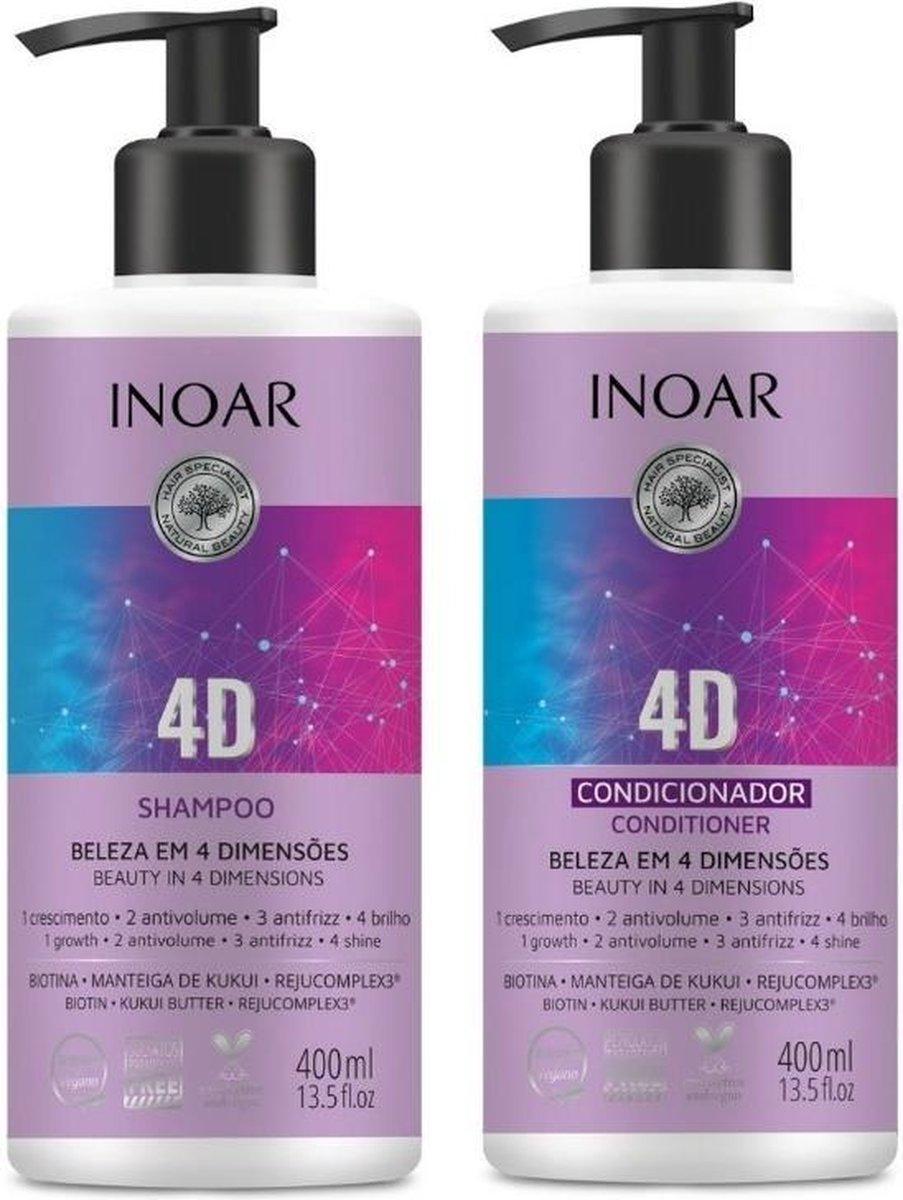Inoar 4D Shampoo en conditioner ( 2 x 400 ml )