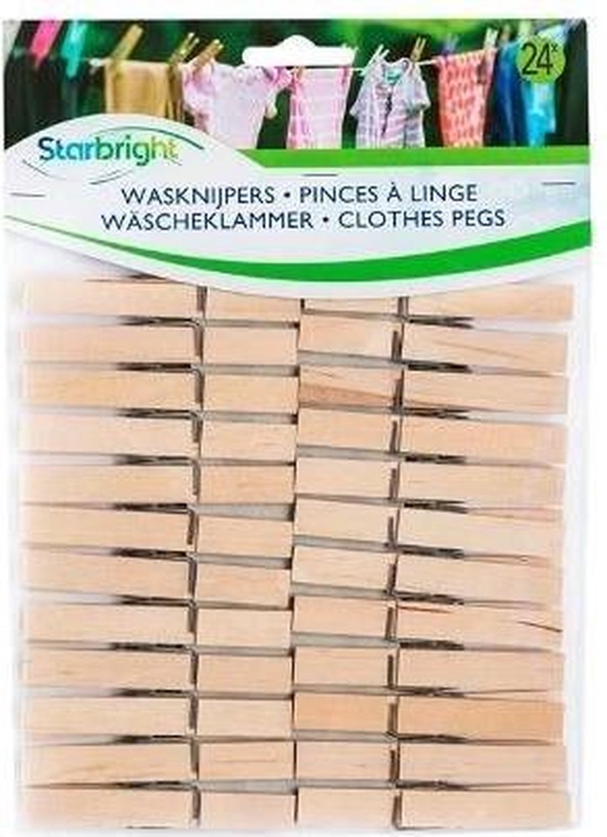 Goedkoopste wasknijpers bruin 24 stuks