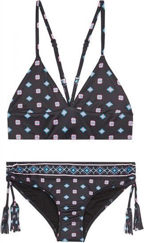Seafolly Pop Palace - Kinder Meisjes Triangle bikini setje - Kwastjes  broekje - Zwart... | bol.com