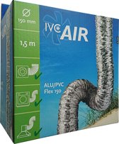 Tuyau flexible IVC AIR ALU / PVC Ø 150 mm | longueur 150 cm | convient jusqu'à une température de 150 ° C