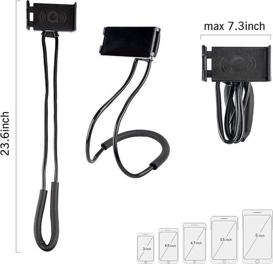 Phone Stand REYGEAK Magnetic Neck Phone Holder,POV Neck Selfie Phone Mount,Hand Free Cell Phone Neck Holder,Chest Strap Neck Mount Video Recording For Mag-Safe IPhone 15 14 13 12 Pro Max Pl Mini