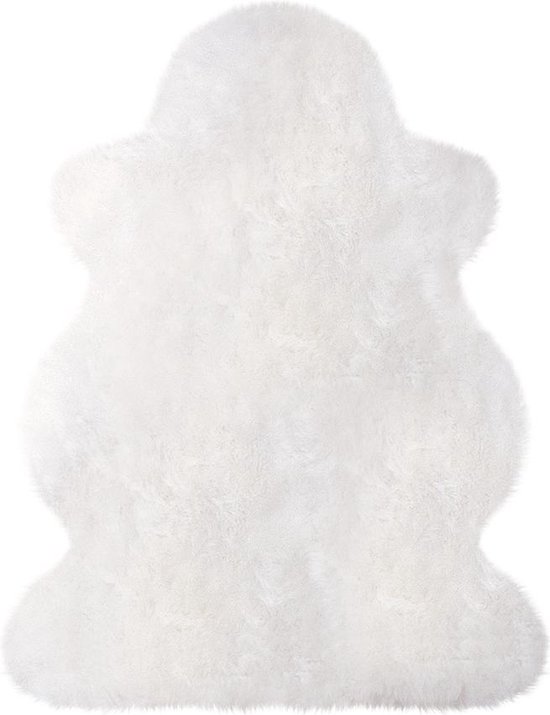 Schapenvacht-lamsvacht-wit-crème-Engeland-70x120 cm-natuur schapenvacht- XL - extra lang