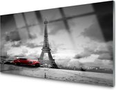 GLASSCHILDERIJ | EFFEL TOWER, PARIS | 100 X 75 cm | Blind ophangsysteem | Moderne glazen schilderij