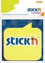 Stick'n Doorzichtige sticky notes, tekstballon vierkant vorm, 76x76mm, geel/magenta, 2x 30 vel/pad