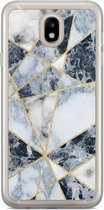 Samsung J5 2017 hoesje siliconen - Marmer blauw | Samsung Galaxy J5 2017 case | multi | TPU backcover transparant