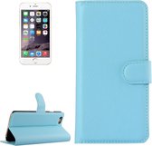 Voor iphone 6 & 6s litchi textuur horizontale flip lederen tas met houder en kaartsleuven en portemonnee (blauw)