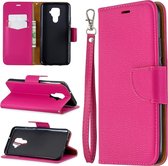 Voor Huawei Mate 30 Lite Litchi Texture Pure Color Horizontal Flip PU Leather Case met houder & kaartsleuven & Wallet & Lanyard (Rose Red)