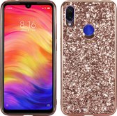 Glitterpoeder schokbestendige TPU-beschermhoes voor xiaomi redmi 7 (rose goud)