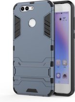 Shockproof PC + TPU Case voor Huawei Nova 2 Plus, met houder (Navy Blue)