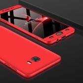 GKK voor Galaxy C9 Pro Three Stage Splicing 360 graden volledige dekking PC-beschermhoes achterkant (rood)