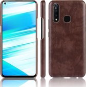 Shockproof Litchi Texture PC + PU Case voor Vivo Z5x (bruin)