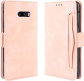 Voor LG G8X ThinQ / V50S ThinQ Portemonnee Style Skin Feel Calf Patroon Leren hoes met afzonderlijke kaartsleuven & houder & Portemonnee & fotolijst (roze)