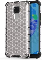 Voor Huawei Nova 5i Pro Honeycomb schokbestendige pc + TPU beschermhoes (grijs)