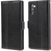 Voor Galaxy Note10 Retro Texture Contrast Kleur Splicing Horizontaal Flip TPU + PU lederen tas met kaartsleuven & houder & portemonnee (zwart)