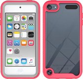 Voor iPod Touch 5/6/7 Twee-laags ontwerp Shockproof PC + TPU beschermhoes (rood)