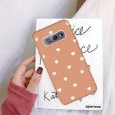 Voor Galaxy S10e Multi Love Heart Pattern Frosted TPU-beschermhoes (Coral Orange)