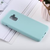 Effen kleur vloeibare siliconen schokbestendige zachte hoes voor Galaxy A8 (babyblauw)