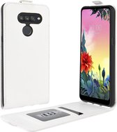 Voor LG K50S R64 textuur enkele verticale flip lederen beschermhoes met kaartsleuven en fotolijst (wit)