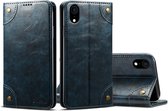 Voor iPhone XR Baroque Simple Horizontal Flip Leather Case, met houder & kaartsleuven & portemonnee (blauw)