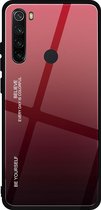 Voor Geschikt voor Xiaomi Redmi Note 8 glazen behuizing met kleurverloop (rood)