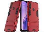 Voor OPPO A8 schokbestendige pc + TPU met houder (rood)