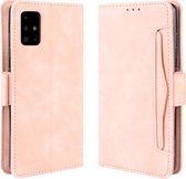 Voor Galaxy S20 + Wallet Style Skin Feel Calf patroon lederen tas met aparte kaartsleuf (roze)