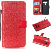 Geperst Printing Rattan Flower Pattern Horizontal Flip PU Leather Case for LG G8 ThinQ / G8S ThinQ, with Holder & Card Slots & Wallet & Photo Frame (Red)