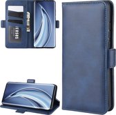 Voor Geschikt voor Xiaomi Mi 10 Dual-side magnetische gesp horizontale flip lederen tas met houder & kaartsleuven & portemonnee (donkerblauw)