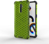 Voor OPPO Realme X2 Pro Shockproof Honeycomb PC + TPU Case (groen)