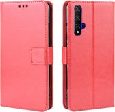 Retro Crazy Horse Texture Horizontale Flip Leather Case voor Huawei Honor 20, met houder & kaartsleuven & fotolijst (rood)