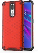 Honingraat schokbestendige pc + TPU-hoes voor OPPO F11 (rood)