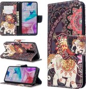 Voor Xiaomi Redmi 8 gekleurd tekenpatroon Horizontale flip lederen tas met houder & kaartsleuven & portemonnee (Flower Elephant)