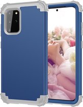 Voor Galaxy S20 Plus PC + siliconen driedelige schokbestendige beschermhoes (blauw)