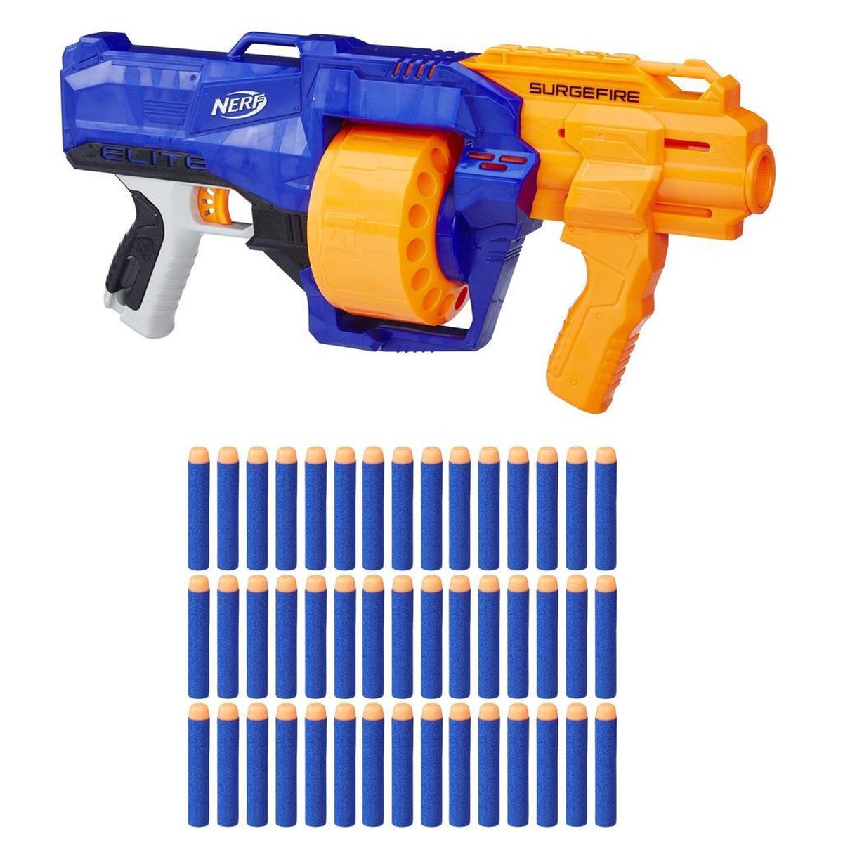 Pistolet élite surgefire et flechettes Nerf Elite Officielles bleu